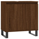 ZNTS 3 Piece Bathroom Cabinet Set Brown Oak Engineered Wood 3187804