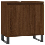 ZNTS 3 Piece Bathroom Cabinet Set Brown Oak Engineered Wood 3187804