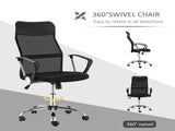Ergonomic Office Chair Mesh Chair with Adjustable Height Tilt Function Black T3398P328235