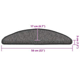 Stair Mats 15 pcs 56x17x3 cm Beige and Grey Half Round 326894