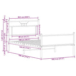 Bed Frame without Mattress Brown Oak 100x190 cm Engineered Wood 4107028