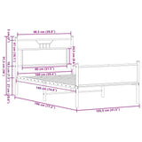 Bed Frame without Mattress Brown Oak 100x190 cm Engineered Wood 4107028