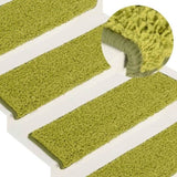 Stair Mats 15 pcs 65x21x4 cm Green Rectangular Edge 326204