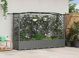 Raised Bed with Trellis and Roof Light Grey 204 x 40 x 138 cm 42032586
