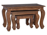 Nesting Table 3 pcs Brown Solid Mahogany wood 42012410