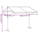 Free Standing Awning Blue and White 300x300 cm Fabric and Steel 368931