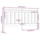 Bed Headboard Black Solid Pine Wood Decorative Inlays 817809
