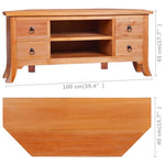 ZNTS TV Cabinet 100x40x45 cm Solid Mahogany Wood 288867