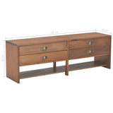 TV Cabinet with 4 Drawers 120x30x40 cm Solid Fir Wood 247621