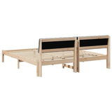 Bed frame Brown and light grey 180 x 200 cm Solid pine wood 3394343