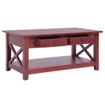 ZNTS Coffee Table Brown 100x55x46 cm Solid Mahogany Wood 283837
