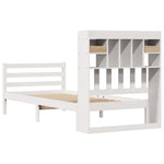 ZNTS Bookcase Bed without Mattress White 90x190 cm Single Solid Wood Pine 3321925