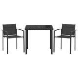 Outdoor Furniture Set 3 pcs Black and Anthracite Textilene 3422878