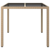 Garden Table Beige 90 x 90 x 75 cm Poly Rattan 362536