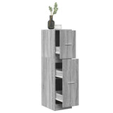 Apothecary Cabinet Grey Sonoma 30x41x118 cm Engineered Wood 855165