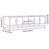 TV Cabinet Brown Oak 150x35x41 cm Engineered Wood and Metal 848863