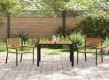 Garden Dining Set 3 pcs Black and Brown Poly Rattan 3365434
