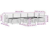 Sectional Sofa Set 7 pcs Natural Solid Acacia Wood 3375129