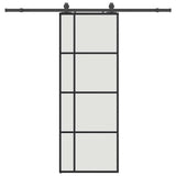 Sliding Door with Hardware Set Black 76x205 cm ESG Glass 3375949