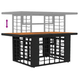 Garden Table Black and Natural 100 x 55 x 37 cm 42035141