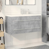 2 Piece Bathroom Furniture Set Concrete Grey Engineered Wood 3324963