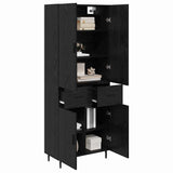 Highboard with Drawer 2 pcs Black oak Engineered Wood and Glass 3416202