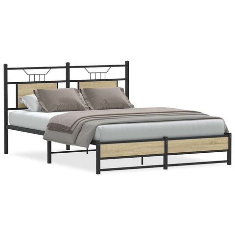Bed Frame without Mattress Sonoma Oak 150x200 cm King Size Engineered Wood 4106964