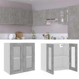 Hanging Glass Cabinet Concrete grey Engineered wood Medium 802525