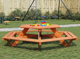 Picnic Table for 6 Kids with Benches Hexagon Solid Wood Fir 4008994