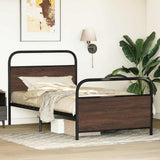 Bed Frame Without Mattress 90x200 cm Brown Oak Engineered Wood 4100318