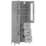 Highboard Concrete Grey 69.5x34x180 cm Engineered Wood 3198605
