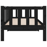 Day Bed without Mattress Black 80x200cm Solid Wood Pine 814688