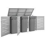 Triple Wheelie Bin Shed 207x77.5x115 cm Stainless Steel 149560