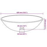 Basin Tempered Glass 42 cm Brown 142232