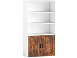 5-Tier Bookcase with Adjustable Shelf - Rustic Brown T3398P423535