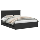 Bed Frame with Drawer Black 160 x 200 cm Engineer Wood 3411097