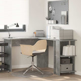 Corner Desk Concrete Grey 140 x 113.5 x 75 cm Engineered Wood 869557