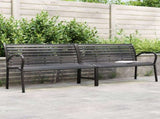 Twin Garden Bench Black 231 cm Steel and WPC 366538
