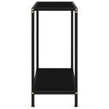 Console Table Black Tempered glass Compact Simplistic 322828