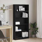 Bookcase Black Oak 80x24x176 cm Engineered Wood 862456