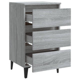 Bed Cabinet with Metal Legs Grey Sonoma 40x35x69 cm 813142