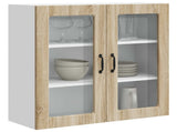 Wall Glass Cabinet PORTO Sonoma Oak 80 x 31 x 80 cm 885417
