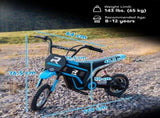 24V Electric Motorbike with Twist Grip Throttle, Music, Horn, 12" Pneumatic Tyres, 16km/h Max Speed T3398P378952
