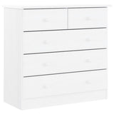 Highboard ALTA White 77x35x165 cm Solid Wood Pine 3187780