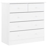 Highboard ALTA White 77x35x165 cm Solid Wood Pine 3187780