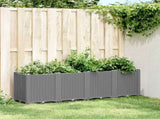 Garden Planter Light Grey 160x40x53 cm PP 367857