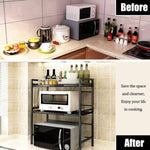 ZNTS 3 Tier Expandable Microwave oven Rack Stand Storage Holder Kitchen Corner Shelf 82887340