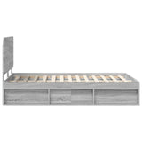 Bed Frame Grey Sonoma 120 x 200 cm Solid Pine Wood 3412511