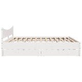 Bed Frame with Drawers White 200x200 cm Solid Wood Pine 3301894