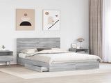 Storage Bed Grey Sonoma 140 x 200 cm Engineered Wood 3411897